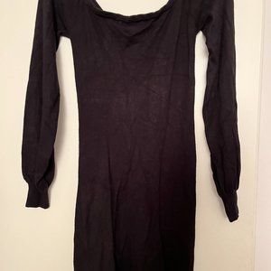Forever 21 Drawstring Long Sleeve Pullover Stretch Dress